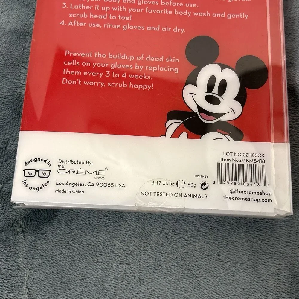 Disney Mickey Mouse bath mitt deep cleansing & exfoliating 1 pair 2Gloves